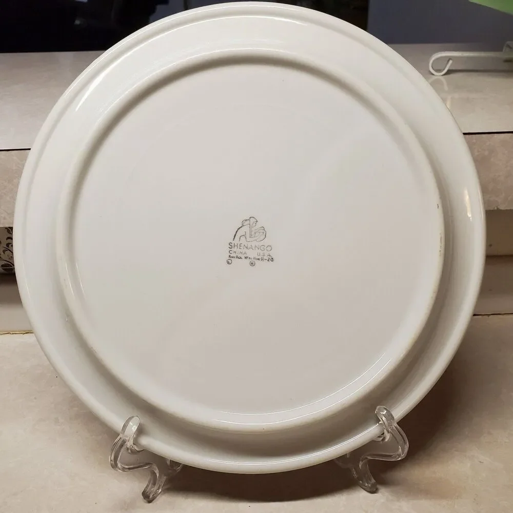 Shenango China USA Divided Grill Rim-Rol Dinner Plate 9 1/2